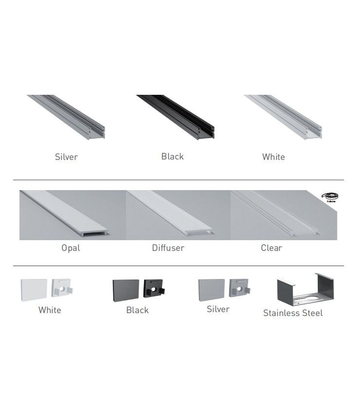 Aluminum Channel LED Profile For 12mm 5050 LED Light Strips Aluminum Channel LED Profile For 12mm 5050 LED Light Strips